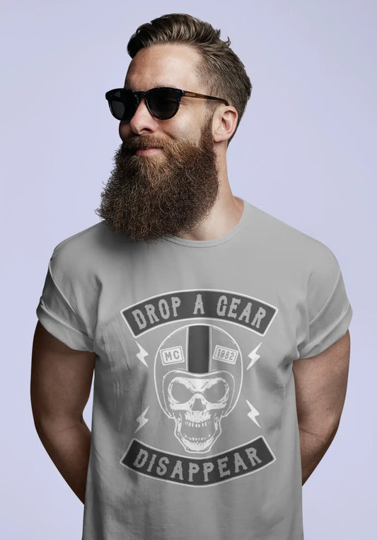 ULTRABASIC Men's T-Shirt Drop a Gear Disappear - Funny Biker Tee Shirt