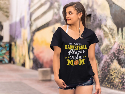 ULTRABASIC Women's T-Shirt My Favorite Basketball Player Calls Me Mom - Short Sleeve Tee Shirt Tops