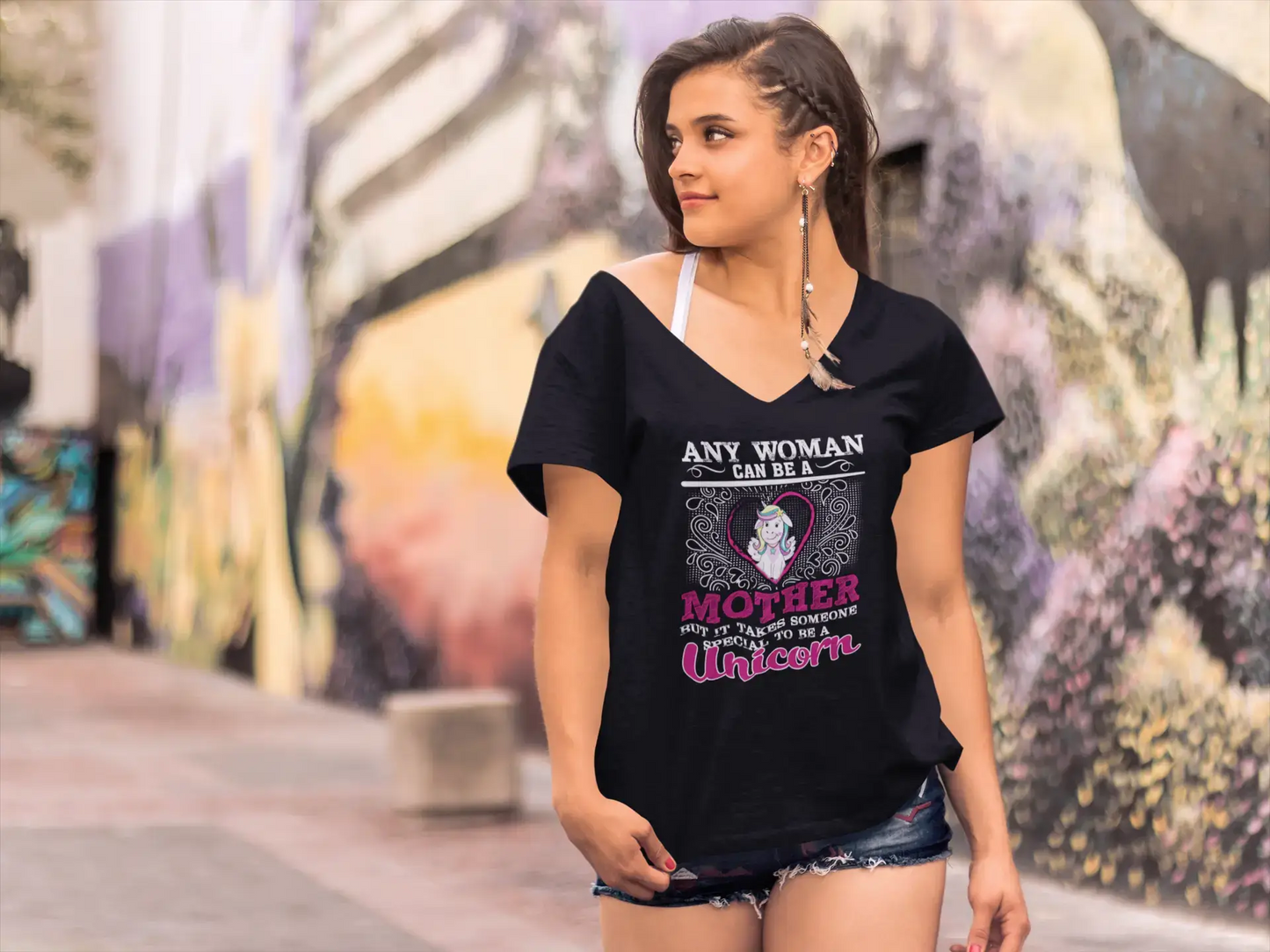ULTRABASIC Women's T-Shirt Any Woman Can Be a Mother But It Takes Someone Special to Be a Unicorn