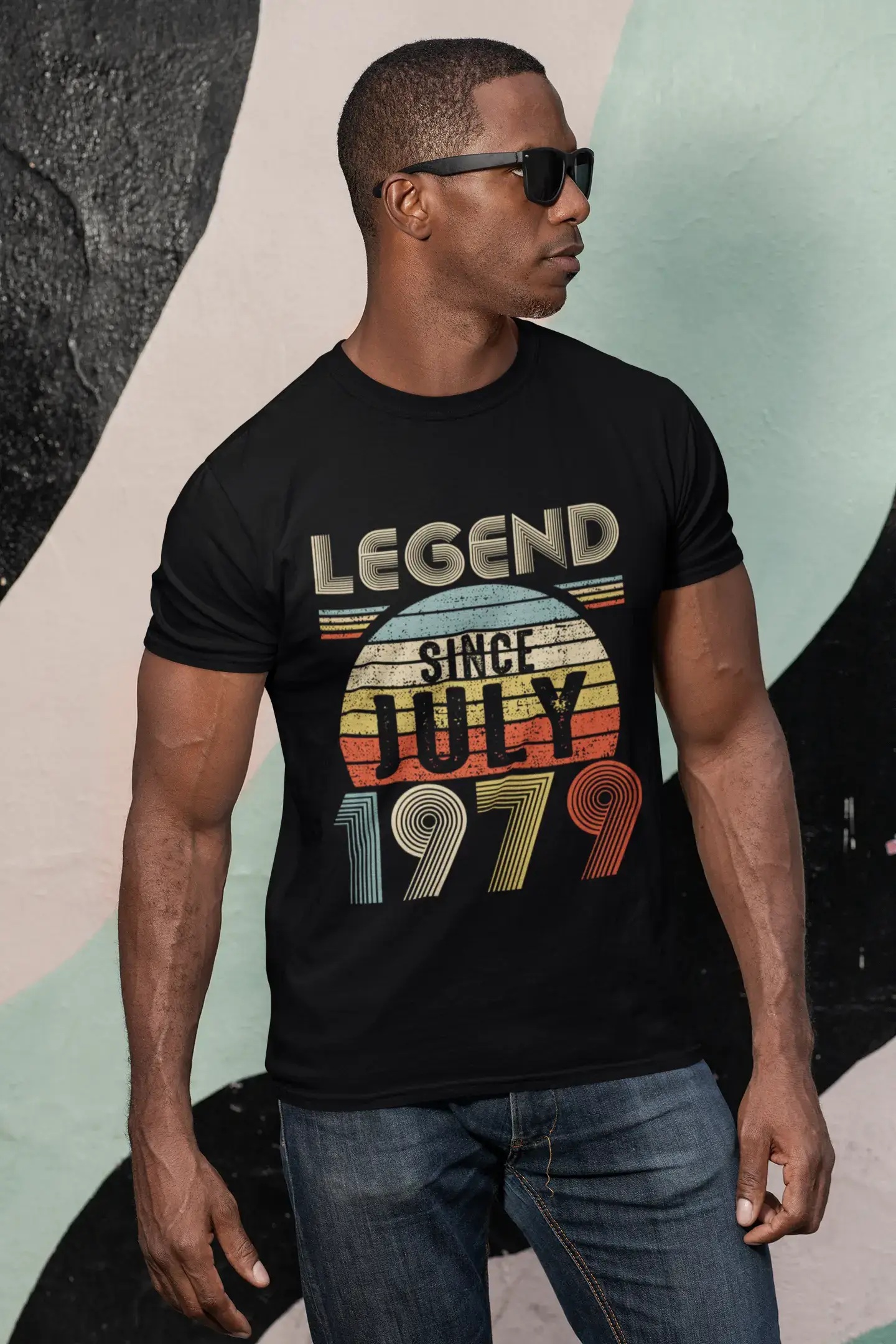 ULTRABASIC Men's T-Shirt Legend Since July 1979 Sunset - 42nd Birthday Gift Tee Shirt