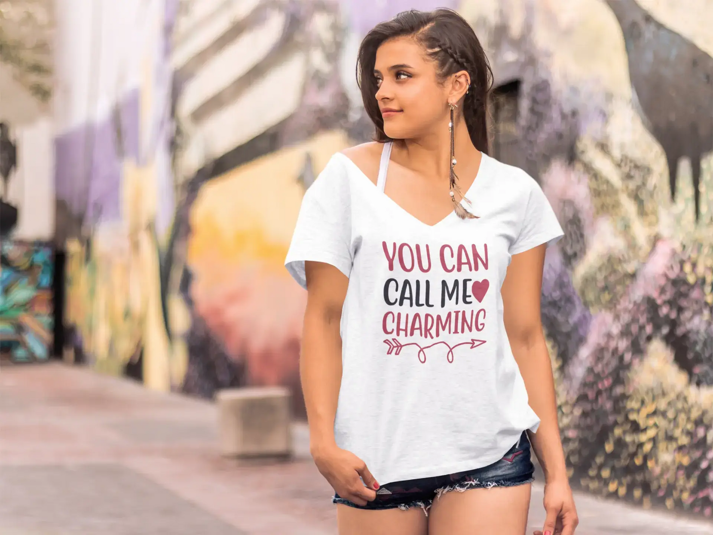 ULTRABASIC Women's T-Shirt You Can Call Me Charming - Short Sleeve Tee Shirt Gift Tops