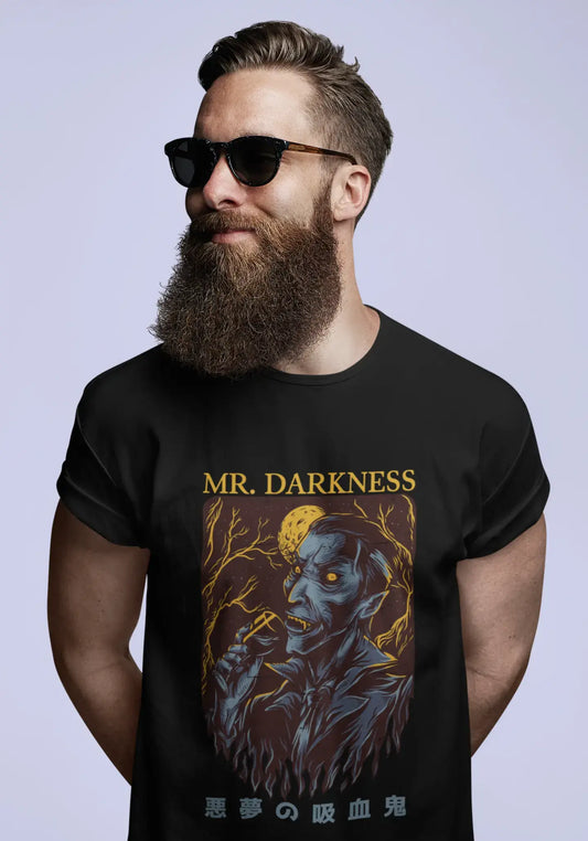 ULTRABASIC Men's Novelty T-Shirt Mr. Darkness - Scary Short Sleeve Tee Shirt