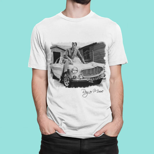 Roger Moore Car, White, Men's Short Sleeve Round Neck T-shirt, gift t-shirt 00295