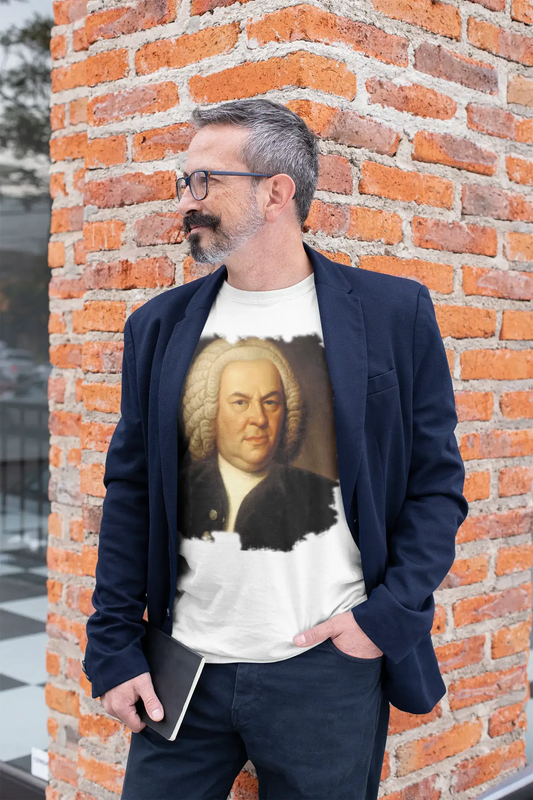 Jean-Sebastien Bach, Old Celebrities, White, Men's Short Sleeve Round Neck T-shirt, gift t-shirt 00313