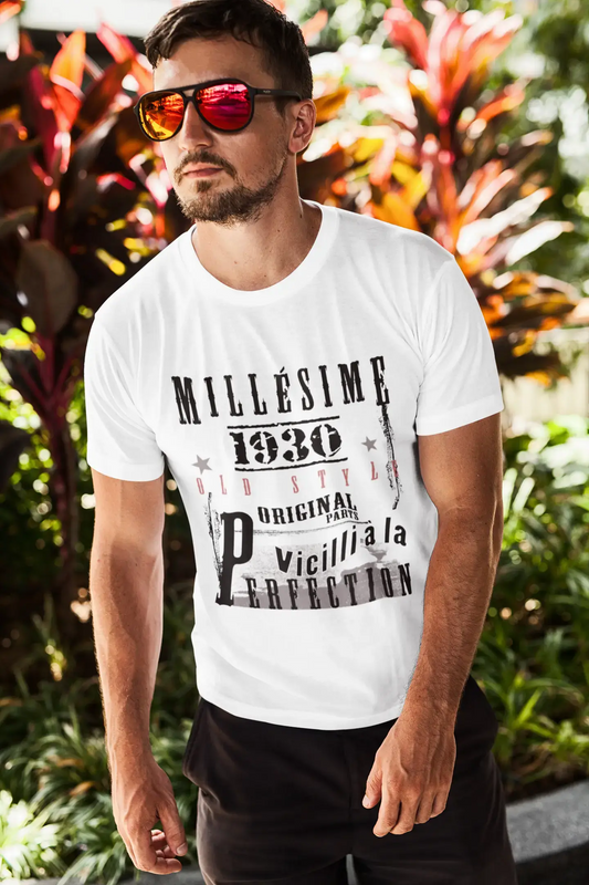 1930,Cadeaux,Anniversaire,Manches Courtes,Blanc,Homme T-Shirt