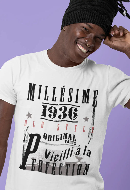 1936,Cadeaux,Anniversaire,Manches Courtes,Blanc,Homme T-Shirt