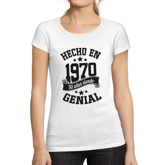 Women's Graphic T-Shirt Organic Made in 1970 – Hecho En 1970 – 54th Birthday Anniversary 54 Year Old Gift 1970 Vintage Eco-Friendly Ladies Short Sleeve Novelty Tee