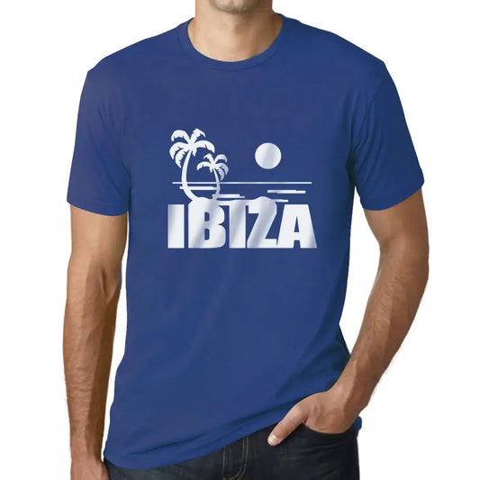 Men's Graphic T-Shirt Sea, Palms & Sunshine At Ibiza Eco-Friendly Limited Edition Short Sleeve Tee-Shirt Vintage Birthday Gift Novelty