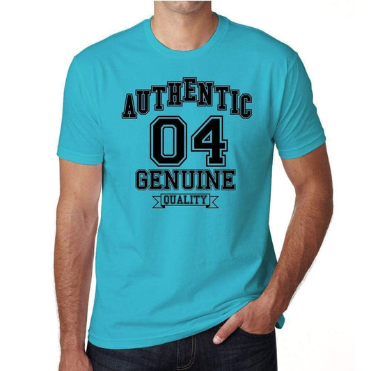 04, Authentic Genuine, Blue, Men's Short Sleeve Round Neck T-shirt 00120 - ultrabasic-com