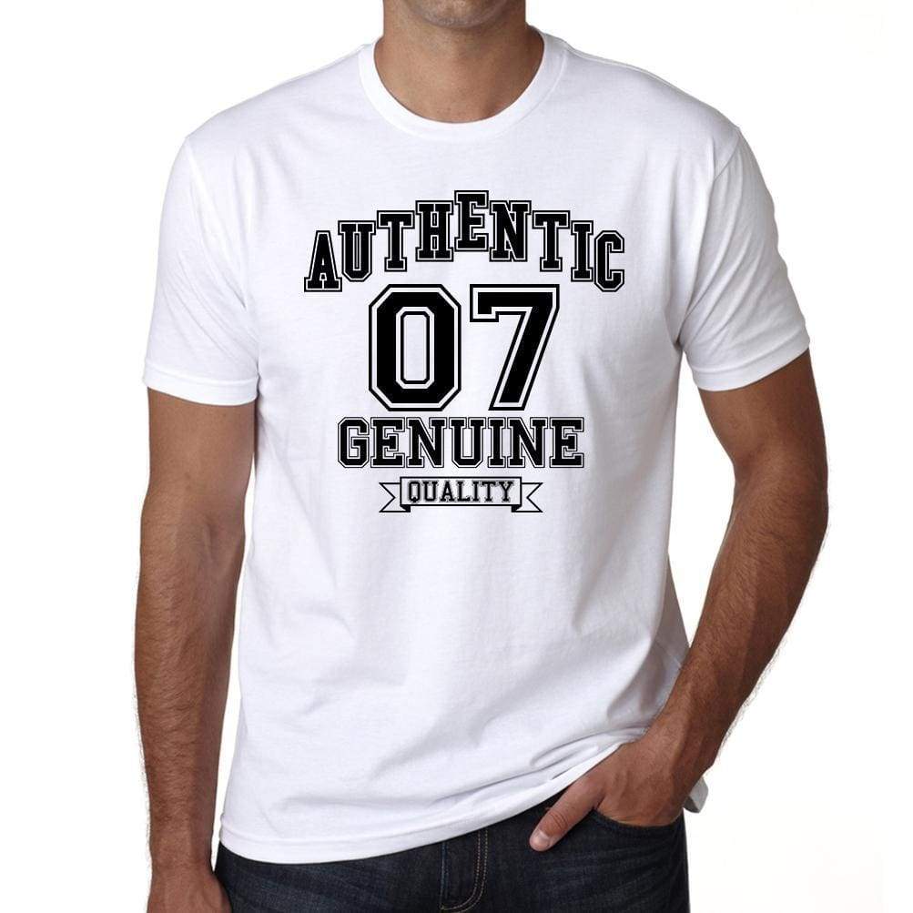 07, Authentic Genuine White, <span>Men's</span> <span><span>Short Sleeve</span></span> <span>Round Neck</span> T-shirt 00121 - ULTRABASIC