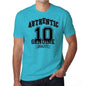 10, Authentic Genuine, Blue, Men's Short Sleeve Round Neck T-shirt 00120 - ultrabasic-com