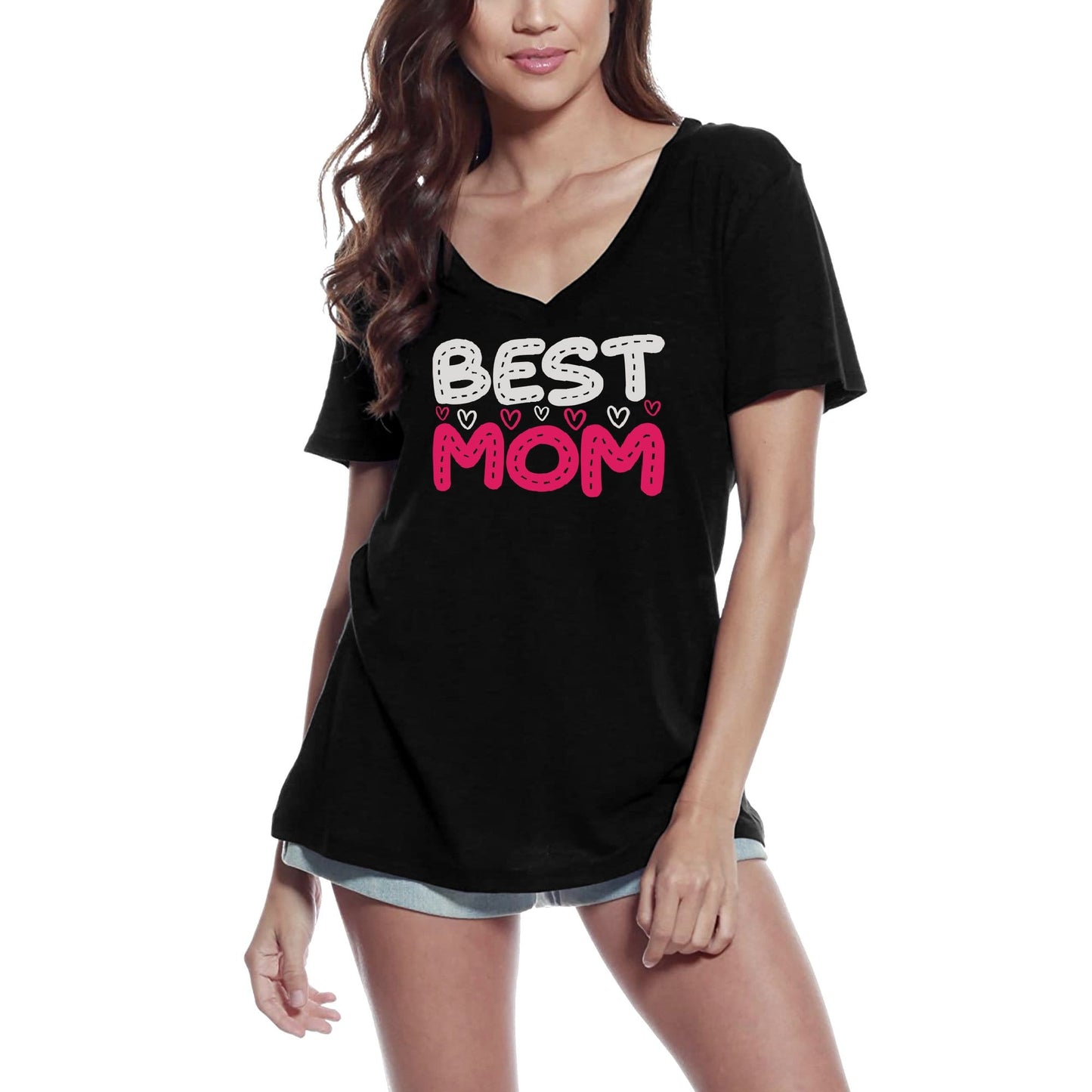 ULTRABASIC Women's T-Shirt Best Mom - Mother Short Sleeve Tee Shirt Tops