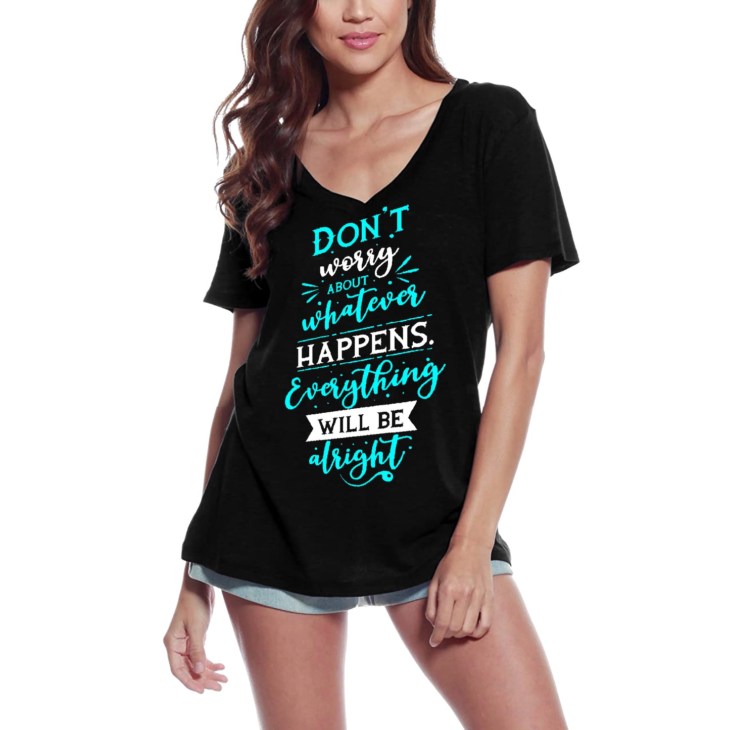 ULTRABASIC Women's Graphic T-Shirt Everything Will Be Alright - Religious Shirt