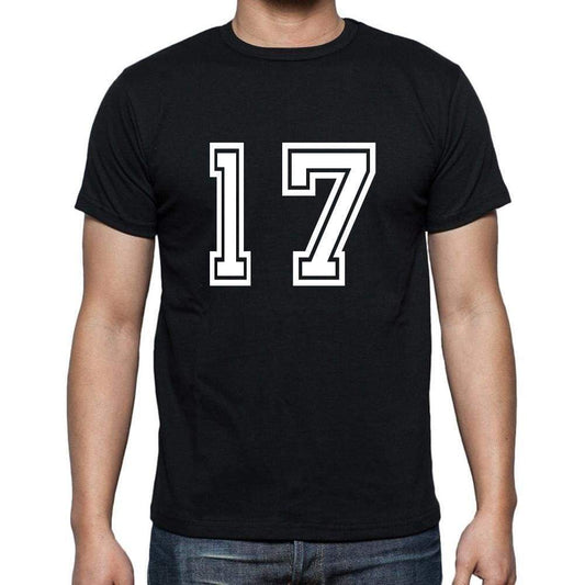 17 Numbers Black Men's Short Sleeve Round Neck T-shirt 00116 - ultrabasic-com
