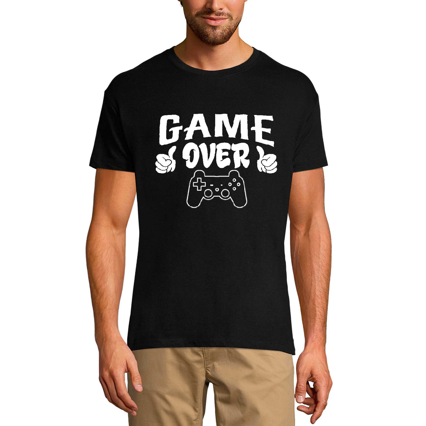 ULTRABASIC Men's Humor T-Shirt Game Over - End Game - Gamer Things - Casual Apparel game over dad awesome gamer i paused my game alien player ufo playstation tee shirt clothes gaming apparel gifts super mario nintendo call of duty bros graphic tshirt video game funny geek gift for the gamer fortnite pubg humor son father birthday