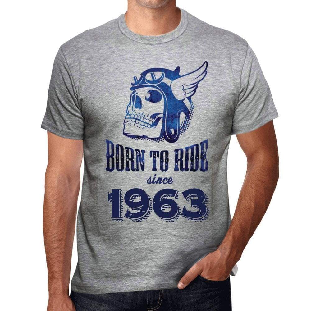 1963, Born to Ride Since 1963 Men's T-shirt Grey Birthday Gift 00495 - ultrabasic-com