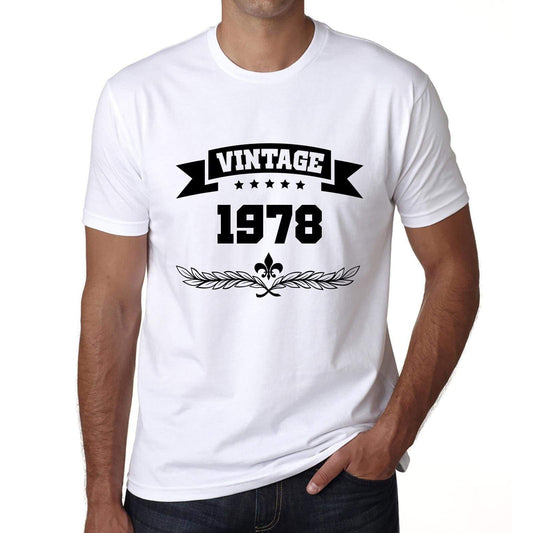 1978 Vintage Year White, Men's Short Sleeve Round Neck T-shirt 00096 - ultrabasic-com