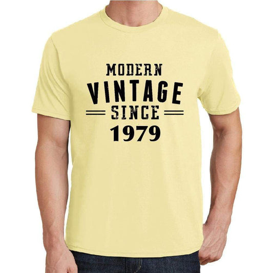 1979, Modern Vintage, Yellow, Men's Short Sleeve Round Neck T-shirt 00106 - ultrabasic-com