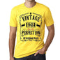 1981 Vintage Aged to Perfection Men's T-shirt Yellow Birthday Gift 00487 - ultrabasic-com