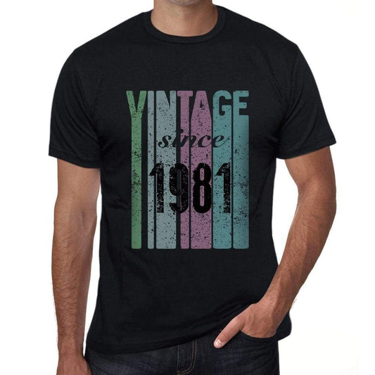 1981, Vintage Since 1981 Men's T-shirt Black Birthday Gift 00502 - ultrabasic-com