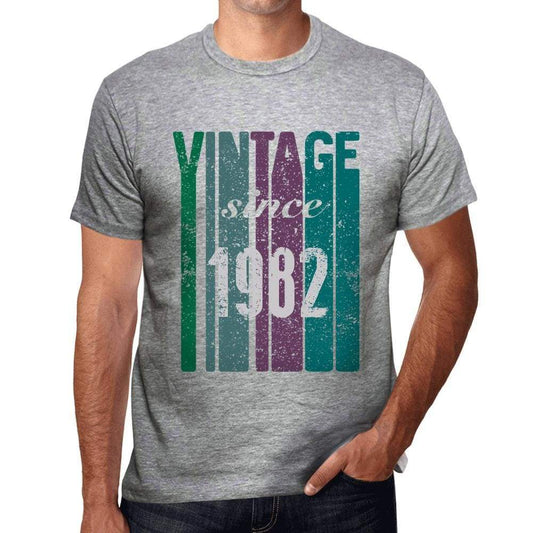 1982, Vintage Since 1982 Men's T-shirt Grey Birthday Gift 00504 00504 - ultrabasic-com