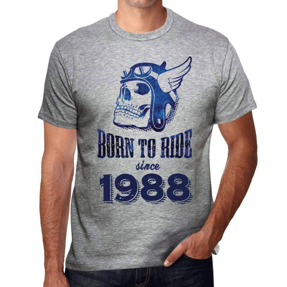 1988, Born to Ride Since 1988 Men's T-shirt Grey Birthday Gift 00495 - ultrabasic-com