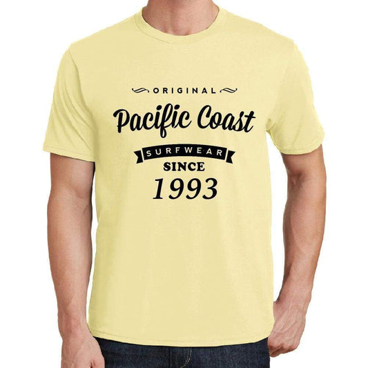1993 Pacific Coast Yellow Mens Short Sleeve Round Neck T-Shirt 00105 - Yellow / S - Casual
