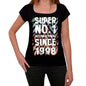 1998 Super No.1 Since 1998 Womens T-Shirt Black Birthday Gift 00506 - Black / Xs - Casual