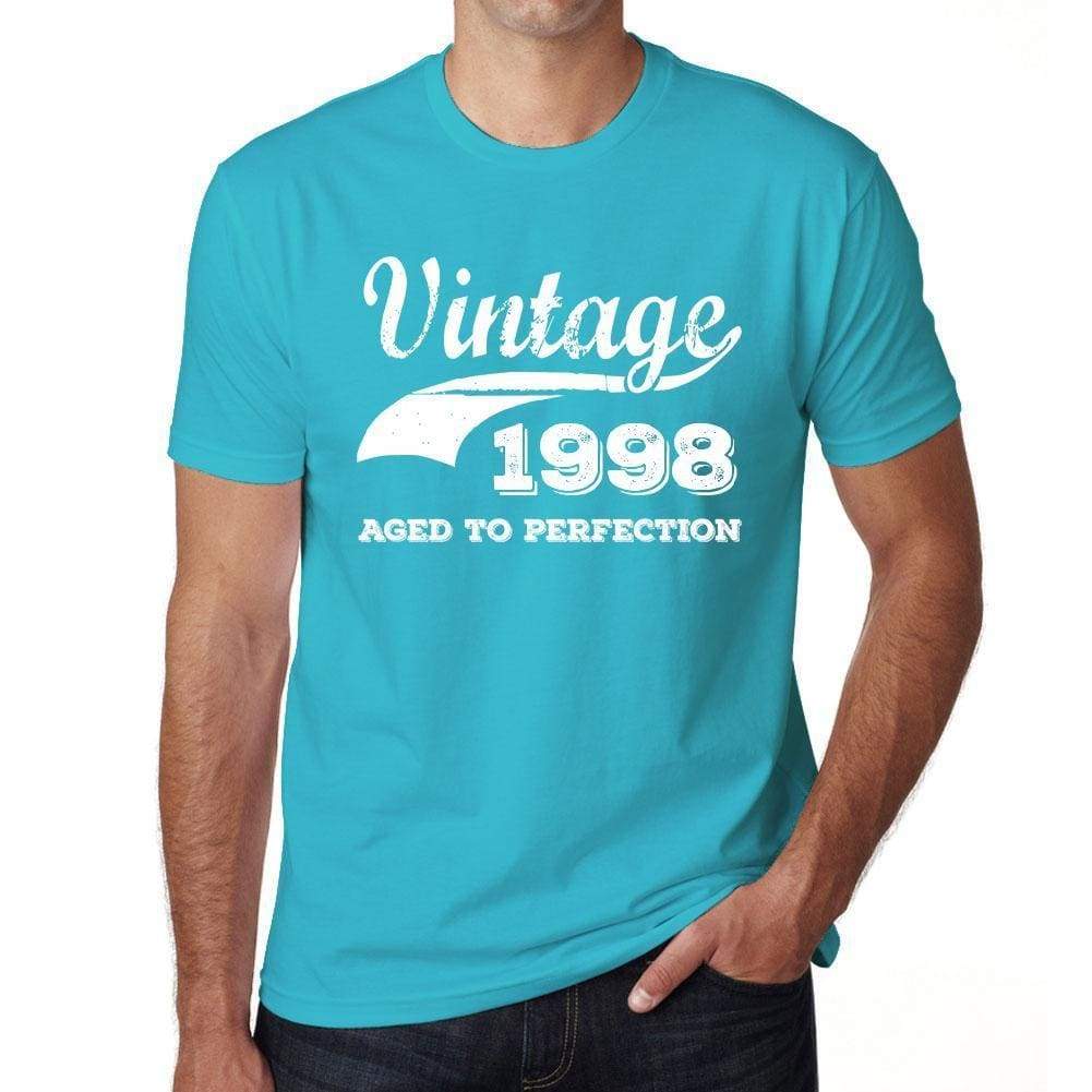 1998 Vintage Aged To Perfection Blue Mens Short Sleeve Round Neck T-Shirt 00291 - Blue / S - Casual