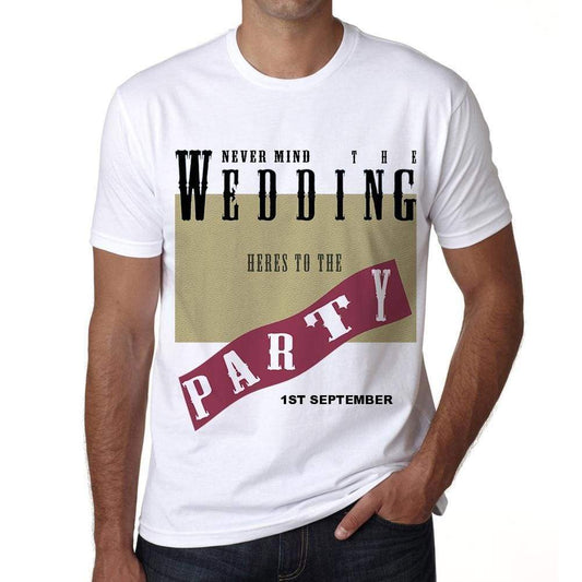 1St September Wedding Wedding Party Mens Short Sleeve Round Neck T-Shirt 00048 - Casual