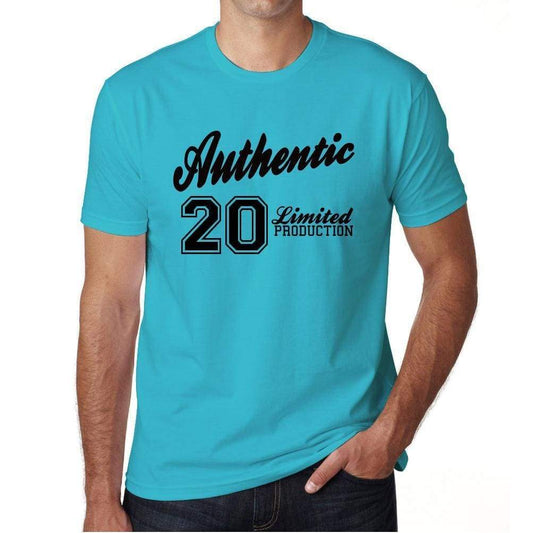 20, Authentic, Blue, <span>Men's</span> <span><span>Short Sleeve</span></span> <span>Round Neck</span> T-shirt 00122 - ULTRABASIC