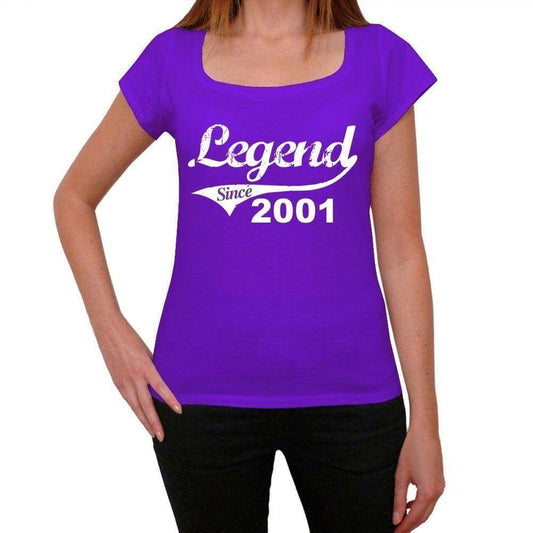 2001 Legend Since Womens T Shirt Purple Birthday Gift 00131 - White / Xs - Casual
