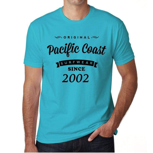 2002 Pacific Coast Blue Mens Short Sleeve Round Neck T-Shirt 00104 - Blue / S - Casual