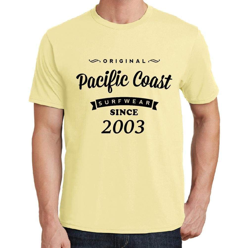 2003 Pacific Coast Yellow Mens Short Sleeve Round Neck T-Shirt 00105 - Yellow / S - Casual