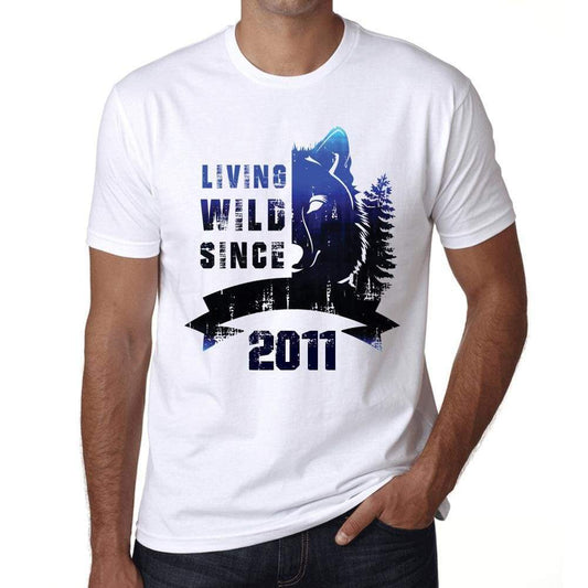 2011 Living Wild Since 2011 Mens T-Shirt White Birthday Gift 00508 - White / Xs - Casual