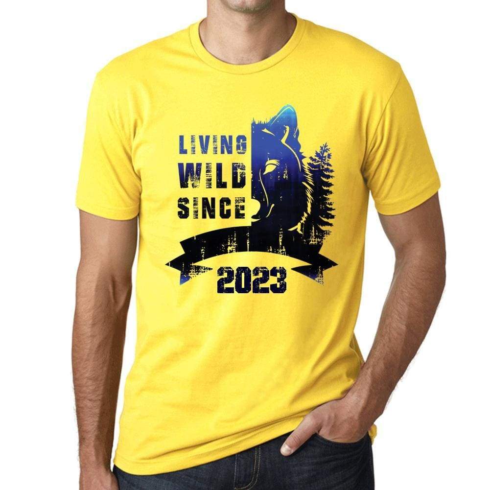2023 Living Wild 2 Since 2023 Mens T-Shirt Yellow Birthday Gift 00516 - Yellow / Xs - Casual
