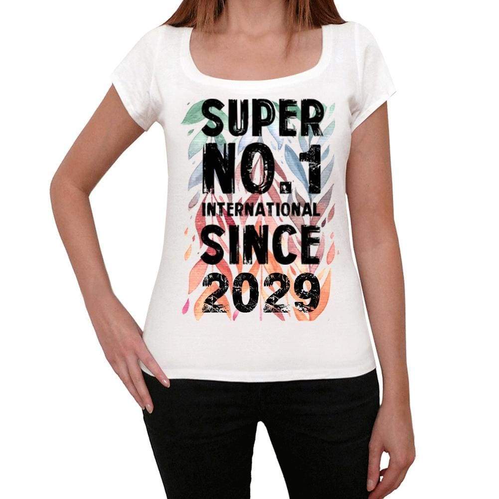 2029 Super No.1 Since 2029 Womens T-Shirt White Birthday Gift 00505 - White / Xs - Casual