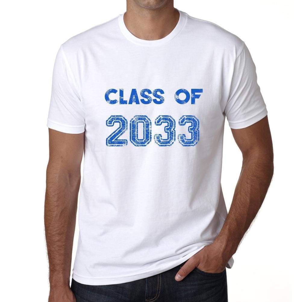 2033 Class Of White Mens Short Sleeve Round Neck T-Shirt 00094 - White / S - Casual