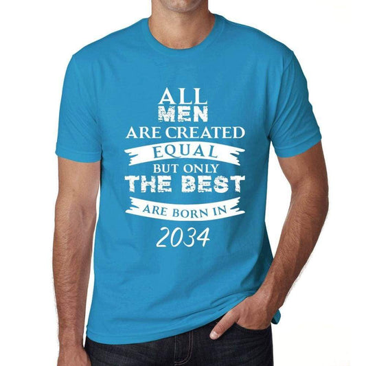 2034 Only The Best Are Born In 2034 Mens T-Shirt Blue Birthday Gift 00511 - Blue / Xs - Casual