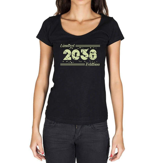 2038 Limited Edition Star Womens T-Shirt Black Birthday Gift 00383 - Black / Xs - Casual