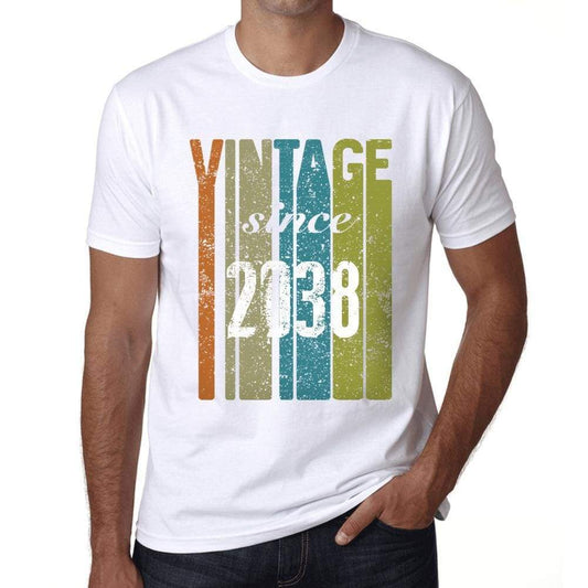 2038 Vintage Since 2038 Mens T-Shirt White Birthday Gift 00503 - White / X-Small - Casual