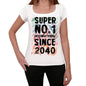 2040 Super No.1 Since 2040 Womens T-Shirt White Birthday Gift 00505 - White / Xs - Casual