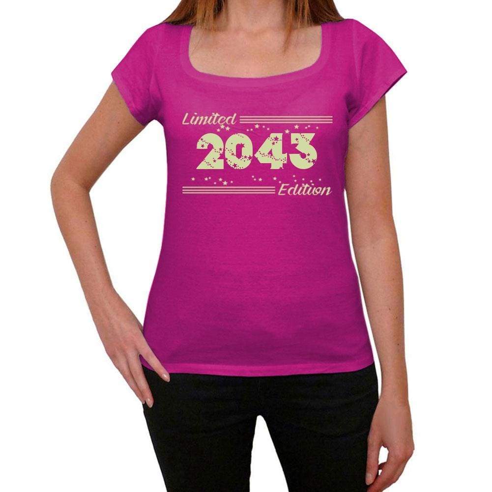 2043 Limited Edition Star Womens T-Shirt Pink Birthday Gift 00384 - Pink / Xs - Casual