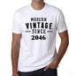 2046 Modern Vintage White Mens Short Sleeve Round Neck T-Shirt 00113 - White / S - Casual