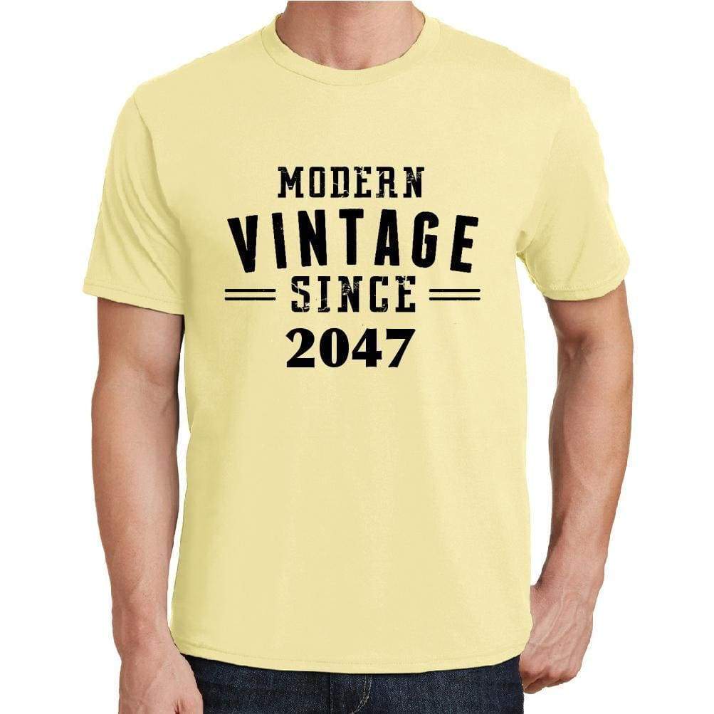 2047 Modern Vintage Yellow Mens Short Sleeve Round Neck T-Shirt 00106 - Yellow / S - Casual