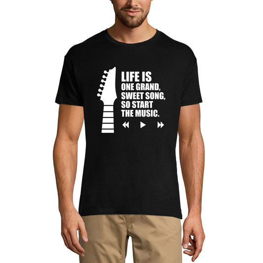 ULTRABASIC Men's T-Shirt Life is One Grand Sweet Song Start the Music Shirt
