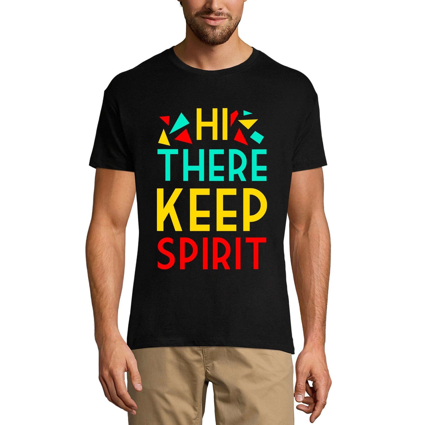 ULTRABASIC Men's Vintage T-Shirt Hi There Keep Spirit - Motivational Shirt
