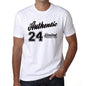 23 Authentic White Mens Short Sleeve Round Neck T-Shirt 00123 - White / S - Casual
