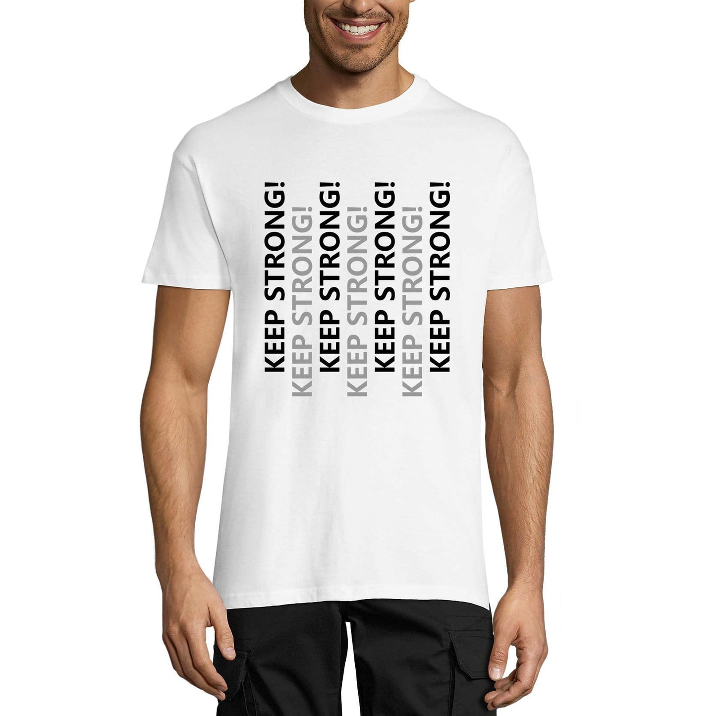 ULTRABASIC Graphic Men's T-Shirt Keep Strong - Motivational Saying - Novelty