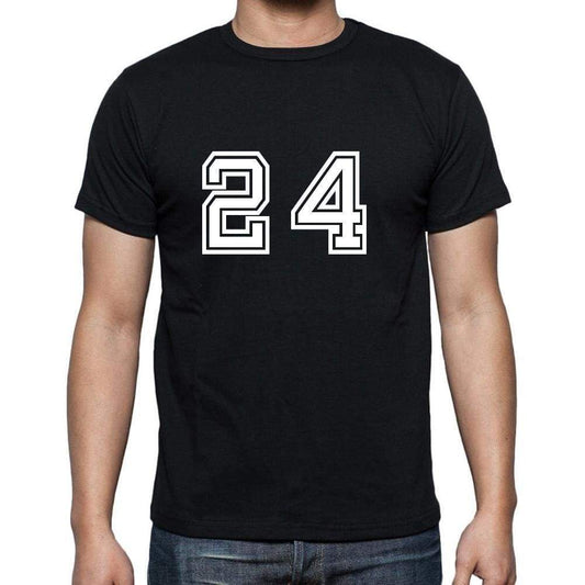 24 Numbers Black Mens Short Sleeve Round Neck T-Shirt 00116 - Casual
